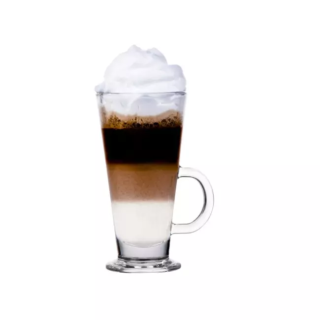 Szklanka 250 ml caffe latte Glasmark zdjęcie poglądowe szklanki z latte